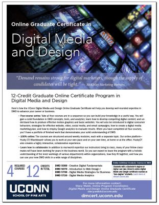 UConn Graduate Certificate in Digital Media and Design Image of PDF Fact Sheet